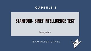 C3 StanfordBinet Intelligence TestBinetSimon Intelligence testPsychology Intelligence tests [upl. by Caprice]