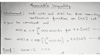 Gronwalls Inequality Msc Mathematics First Semester Important Theorem [upl. by Mindy]