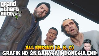 PERAMPOKAN BANK TERBESAR DAN AKHIR PERJALANAN MICHAEL FRANKLIN TREVOR GTA V HD TAMAT ALL ENDING [upl. by Innek292]