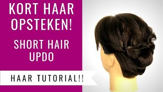 KORT HAAR OPSTEKEN  SHORT HAIR UPDO  Dazzling Beauty [upl. by Adnahsat196]