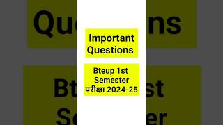 Polytechnic 1st Semester Important Questions  Bteup 1st Semester Exam 2025  bteup shorts short [upl. by Laekim]