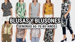 BLUSAS MODERNAS para SEÑORAS de 60 70 Y 80 AÑOS BLUSAS BONITAS y ELEGANTES PARA MUJERES de 60 a 80 [upl. by Harrington]