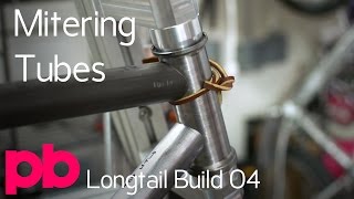 Longtail Bicycle Frame Build 04  Mitering Chromoly Bicycle Tubing and Fixture to the Jig [upl. by Payne]