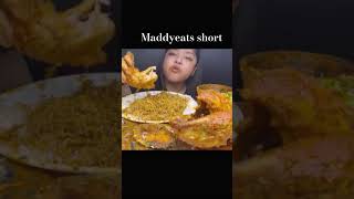 2 SPICY CHICKEN CURRY😋 🐓 SPICY MUTTON  FISH CURRY EATING MaddyEatsShort [upl. by Yelena]