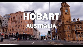 Hobart Tasmania Australia  Driving Downtown 4K [upl. by Ayotnahs]