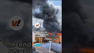 Incendio en un galpón en Villa María [upl. by Llenwad]