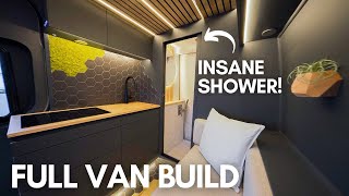 VAN BUILD IN 10 MINUTES  Luxury Shower In a Camper Van  Modern Van Design for Vanlife amp Travel [upl. by Geerts]