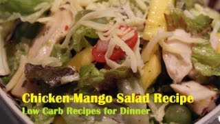 Low Carb Recipes  Sparkys ChickenMango Salad Recipe Low Carb Rezepte Abends [upl. by Glennon707]