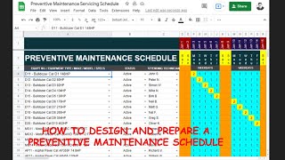 How to create a Preventive Maintenance Schedule for FleetHeavy Equipment in Google Sheets [upl. by Harvey]