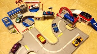 Hot Wheels Deluxe Ford Dealership Playset  Unboxing and Demonstration [upl. by Zurc]