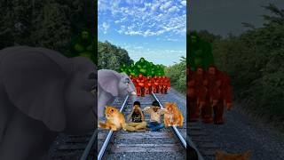 2 different colours big foot and small cat children cry bigfoot shabbirfaiz05 youtubeshorts vfx [upl. by Akirdnwahs]