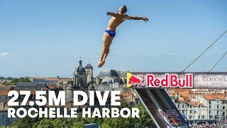 275M High Dives into the Rochelle Harbor  Red Bull Cliff Diving 2015 [upl. by Adnohsar]