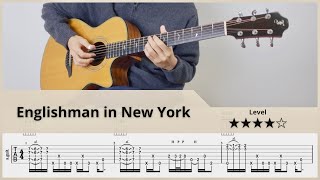 【TAB】Englishman in New York  Sting  FingerStyle Guitar ソロギター【タブ】 [upl. by Robertson157]