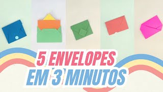 5 MODELOS DE ENVELOPE ORIGAMI  rápido e fácil [upl. by Yralam263]