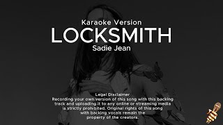 Sadie Jean  Locksmith Karaoke Version [upl. by Lirba276]