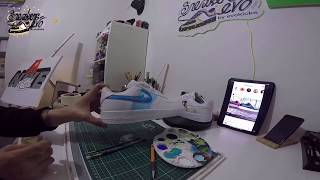 CANLI YAYINDA AYAKKABI BOYADIM  CUSTOM SNEAKERS [upl. by Divadnhoj209]