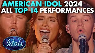 ALL AMERICAN IDOL TOP 14 PERFORMANCES 2024  Idols Global [upl. by Atinus]