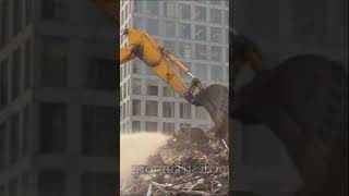 Building Gets Demolished By Crane Wrecking Ball 3 [upl. by Tnecniv751]