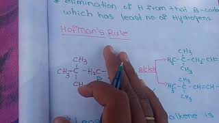 Saytzeff and Hoffman Rules for elimination reactions [upl. by Stevie]