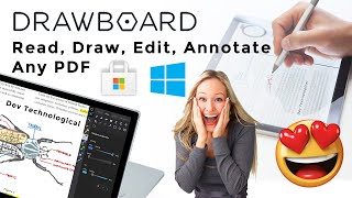 Drawboard PDF  Draw Write on PDF  Adobe Reader Alternative  Best Free PDF Reader For Windows 10 [upl. by Lingwood]