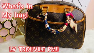 WHATS IN MY BAG WHATS FIT IN LOUIS VUITTON TROUVILLE PM [upl. by Garson]