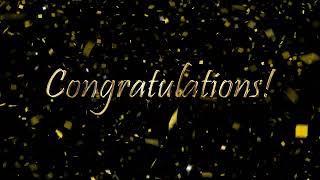 2 Hour Congratulations Background Video with Gold Confetti and Music  365Editscom [upl. by Kenyon]