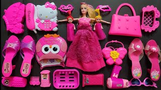 Pink barbie doll  Diy miniature ideas for barbie  Makeup Toys  ASMR VIDEO  Mini toys fun [upl. by Aiyram]