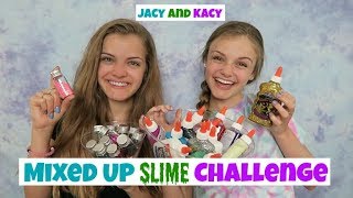 Mixed Up Slime Challenge  Jacy and Kacy [upl. by Arvad]