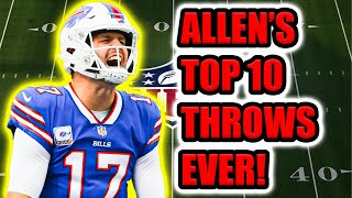 REACTING To The Top 10 JOSH ALLEN Throws Of All Time [upl. by Leumel361]