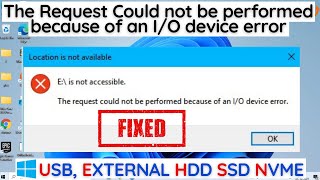 The request could not be performed because of an IO device error USBExternal HDD [upl. by Yantruoc]