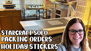 New Holiday Stickers  Packing Orders  Starcraft Solo  Small Business VLOG  Studio VLOG 021 [upl. by Lehcem]