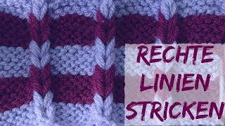 Rechte Linien stricken  Strickmuster 60 [upl. by Gulgee]