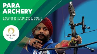 Harvinder Singh Secures Indias First Para Archery Gold In Mens Recurve 🇮🇳 [upl. by Rednal]