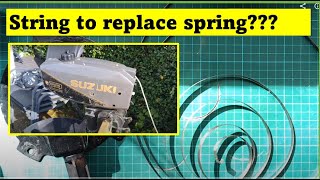 Broken Recoil spring  Springless recoil trick Outboards and any small petrol engine [upl. by Cartan229]