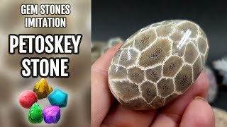 How to make Faux Petoskey Stone from Polymer clay Unique video tutorial [upl. by Sixele]