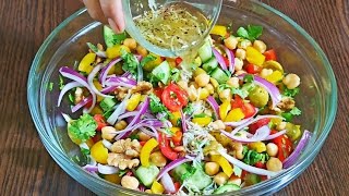 Vegetables Salad Recipe  High Protein Chickpea Salad [upl. by Algy]