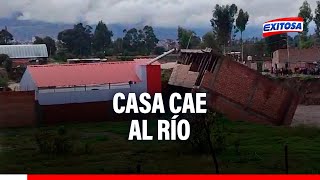 🔴🔵Huancayo Momento exacto del colapso de una casa que cae al río Cunas en el distrito de Pilcomayo [upl. by Alag]