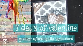 How to make a Mixed Media grunge male valentines card ✂💕🎨 [upl. by Notselrahc]