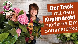 Trend im Sommer  Gartendeko mit Hortensien Sonnenblumen und der Trick dabei DIY Deko [upl. by Breed]