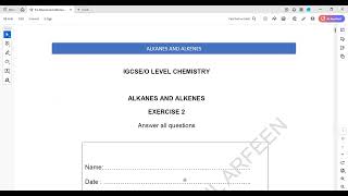 Exercise 2 Alkanes and Alkenes Structure 4 to 6 Cambridge IGCSE O level Chemistry Lesson 65 part e [upl. by Khanna451]