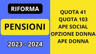 RIFORMA PENSIONI 20232024 [upl. by Keene]