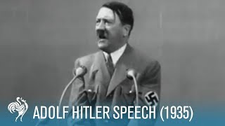 Adolf Hitler Speech at Krupp Factory in Germany 1935  British Pathé [upl. by Relyhs]