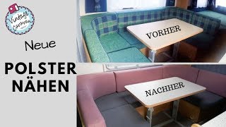 Wohnwagenpolster aus Bündchen nähen  Bürstner 550 TK [upl. by Oiruam]