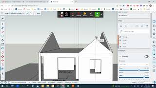 SketchUp Practice Cabin Project 5  Add the Front Gable Roof [upl. by Malena]