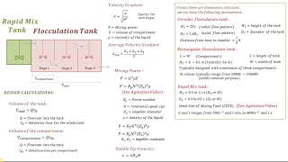 Flocculation Tank Design Calculations  RAPID MIX AND FLOCCULATION Water Treatment [upl. by Ferrell]