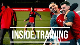 Inside Training Brilliant Goals Skills amp a ThreeShot Challenge  Liverpool FC [upl. by Eveneg147]