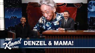 91YearOld Chicago Grandmother From Denzel Washington Viral Video Surprises Him on Kimmel [upl. by Ytisahcal]