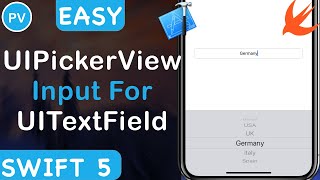 Easiest UIPickerView with UITextField Xcode 11 Swift 5 [upl. by Zitah]