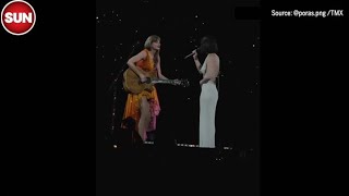 CAUGHT ON CAMERA Taylor Swift performs with Toronto opening act Gracie Abrams [upl. by Innus624]