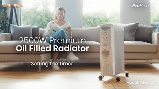 Tutorial How to set the timer on your Pro Breeze 2500W Premium Oil Filled Radiator [upl. by Ahsienar]